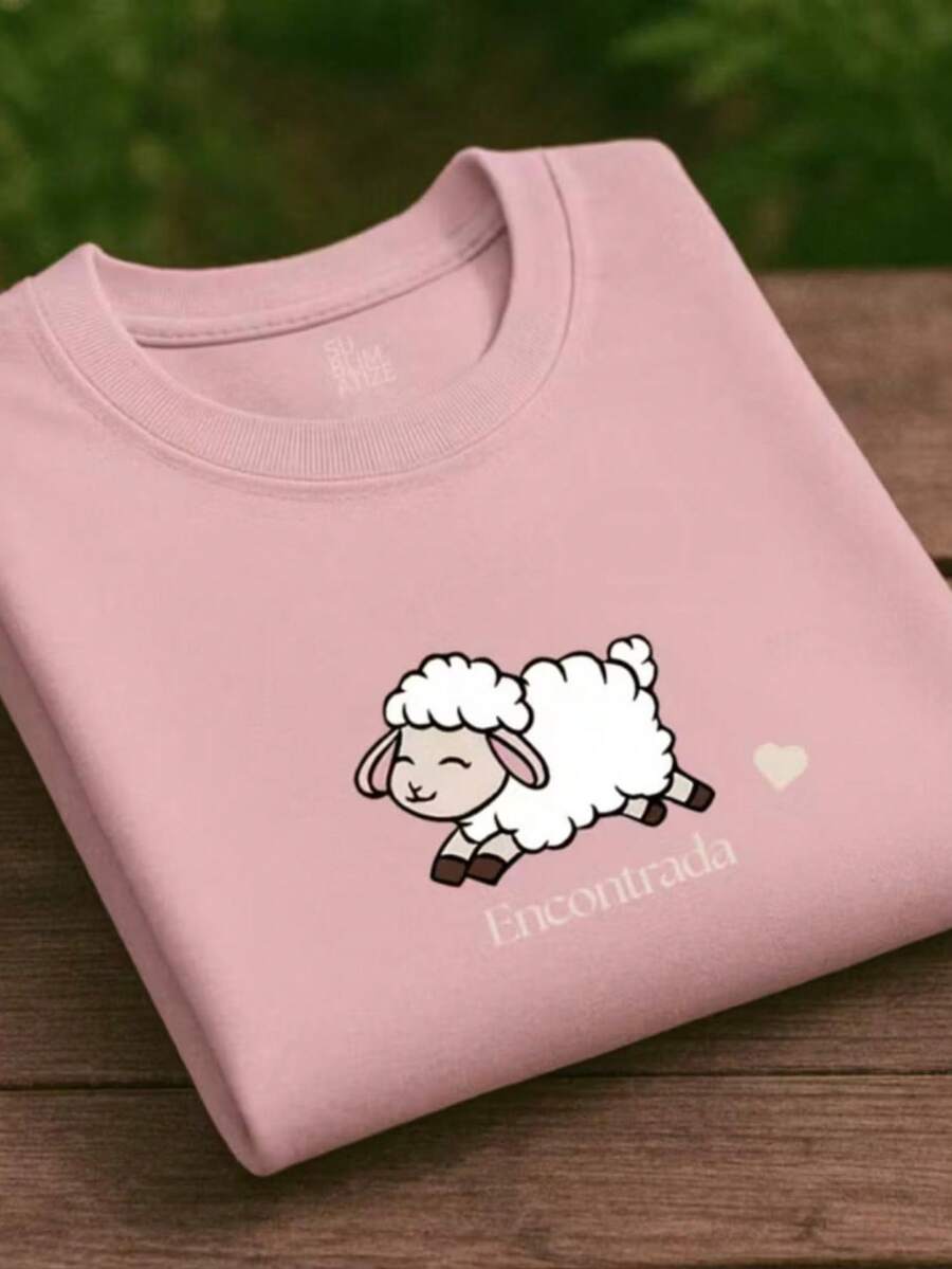 Women's Unisex 100% Cotton T-Shirt - Comfortable Style - Evangelical Fashion - Found Sheep - Pink - View 1