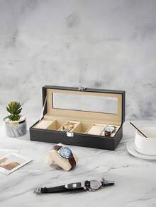 1pc Multi-Function Watch Box, PU Leather Watch Display Case, Large Capacity Watch Storage Box, Unisex, Suitable For Mechanical Watches, Quartz Watches, Children's Watches; Can Also Be Used As A Dust-Proof Jewelry And Glasses Storage Box, Gift For Girlfriend, Boyfriend, Mom, Dad, Valentine's Day, Mother's Day, Christmas, New Year, Halloween - Multicolor - View 11