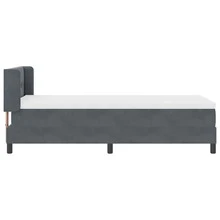 vidaXL Boxspringbett Mit Matratze, Schwarz, 100x200 Cm, Samt Dunkelgrau - Grey - View 8