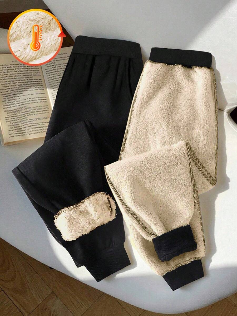 1件装 男童加厚保暖宽松休闲裤，秋冬季