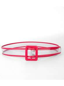 1pc, Fashionable Sheer PVC Belt, Minimalist Design Complements Any Outfit, Everyday Stylish Accessory. - Multicolor - View 9