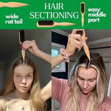 Unisex Boar Bristle Hair Brush And Beard Brush - Fragrance-Free Professional Hairstyling Brush, Suitable For Thick/Thin Hair, Can Clean Ombre Hairstyles And Electric Trimmers, Create Smooth Hairstyles, Essential For Back To School, Travel, Ladies Hair Accessories, Combs, Brushes, Edging Brush