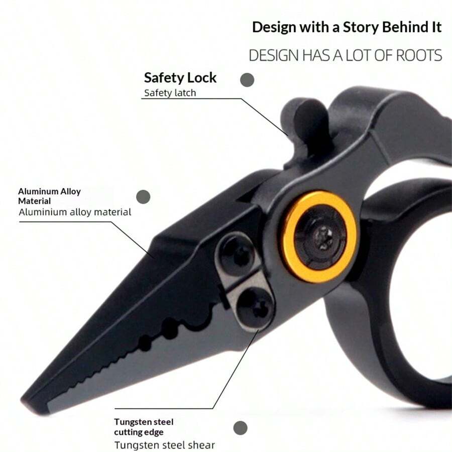 New Aluminum Alloy Pliers With Lock, Mini Fishing Pliers, Line Cutter, Split Ring Opener - Multicolor - View 1
