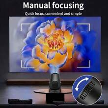 Portable Projector, Movie Projector With 180° Adjustable Angle & Fast Focus - Compatible With IOS, Android, Windows & More | Includes Remote Control, Ideal For Smartphones, USB Devices & Home Theater - Nhiều màu - Xem 9