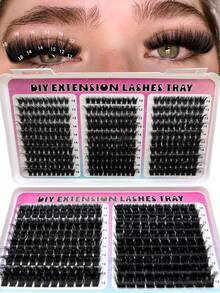 510pcs/Set 200D/160D/120D/100D/80D High Capacity Mink Lashes, Wispy Fluffy Lashes 0.07mm D Curl 10-18mm Mixed Length, Natural Soft Lashes Extension Makeup, Suitable For Daily Makeup, Wedding, Date, Party, Music Festival, Halloween, Christmas - D - 查看 1