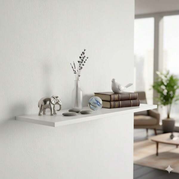 Prateleira Decorativa em MDF Branco 60x20 Flutuante