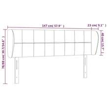 vidaXL Kopfteil Mit Ohren, Creme, 147x23x78/88 Cm, Stoff - White - View 9