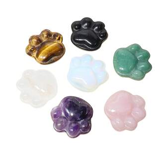 1pc Charming1.5inch Carved Cat Paw Stone Figurine, Ideal Gift & Home Decor"