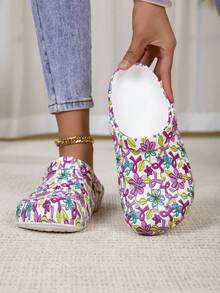 Nouvelles chaussures de jardin pour femmes, mules plates ajustables, sandales de chambre/voyage/plage, mules à bout fermé - Multicolore - Voir 3