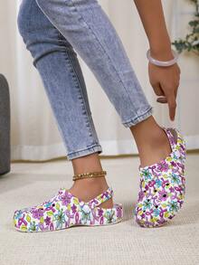 Nouvelles chaussures de jardin pour femmes, mules plates ajustables, sandales de chambre/voyage/plage, mules à bout fermé - Multicolore - Voir 4