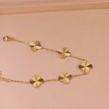 1pc Clover Flower Bracelet, Fashionable & High-End, Color-Fast, Versatile Lucky Bracelet - Pihua J - View 2