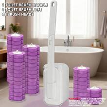FOBIANJIE Disposable Toilet Brush, Disposable Toilet Cleaner, Powerful Cleaning, Extended Handle For Toilet Bowl Cleaners,Bathroom Cleaning, Bathtub (12/48 Pcs Disposable Refill Brush Head) - Multicolor - View 10