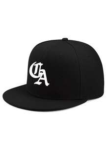 1 件男女通用街头风格刺绣平檐棒球帽，100% 涤纶，可手洗，无弹性，轻质 - 可调节平檐 - 棒球帽 - 查看 6