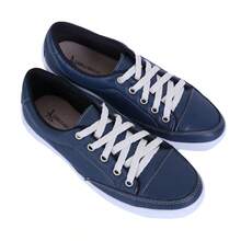 Women's Sneakers In Genuine Leather - Lightweight And Comfortable For Everyday Wear - 藏蓝色 - 查看 5