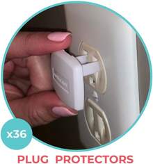 Toddleroo by North States - Protectores de enchufe para enchufes de dos y tres puntas para una cobertura rápida en cuestión de segundos |   Prueba de bebé con confianza (36 unidades, blanco suave) - 36 unidades (paquete de 1) - Ver 3