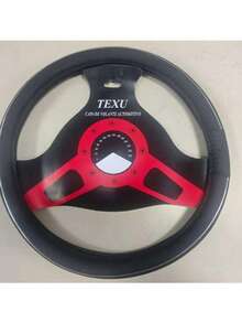 Universal Traditional Tuning Steering Wheel Cover, Plain Black, Non-Slip - Black and Silver - View 4