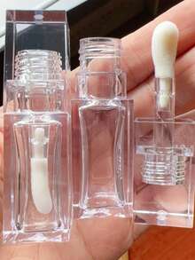 6.5毫升透明可填充润唇膏管 - 白色丰唇管，带大号刷头，方形迷你空唇彩油瓶 | 完美包装，便携旅行必备迷你补充装 | 非常适合存放口红/唇彩/唇釉/粉底小样 | 适合日常使用/旅行/出差/上学，是完美的节日/圣诞节/情人节礼物和返校必备品 - 彩色 - 查看 6