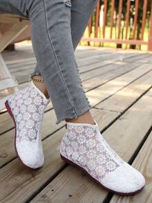 New European And American Imported Soft Bottom Flat Heel Loafers, Comfortable Versatile Slip-On Casual Grandma/Mother Shoes - Chantilly - View 3