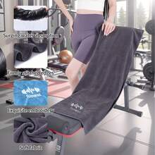 2pcs/1pc Ultra-Fine Fiber Black, Gray, And Blue Fitness Towels (15.8" X 37.4") Extra Large And Thick Bath Towels With Corner Straps For Gym Equipment, Sweat-Absorbing Fitness Towels, Sports Towels, Club Towels, Suitable For Fitness, Yoga, Swimming, Camping, Tennis, Workouts, And Running, Also Can Be Used As Party Supplies, Camping Gear, Beach Essentials, Pool, Inflatable Pool, Suitable For Men And Women - Multicolor - View 3