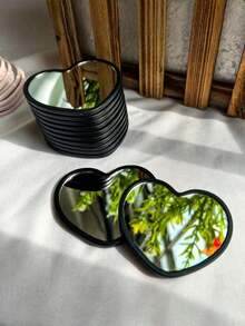 3pcs Mini Heart-D Mirror, Avaible In Pink, Whe, And , Featuring A Minimalist Sign. Wedding Gift Mirror Gss Mini Dressing Mirror Christmas Party Party Gift - Nhiều màu - Xem 3