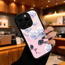 Funda de Teléfono Gato con Patrón de Rosas para  15 Pro Max  14 Pro  13 Pro  Galaxy S23 S22 S21 Protector de Teléfono Funda de Pareja Regalo para Novio Novia Día de San Valentín Regalo de Cumpleaños - Negro - Ver 6