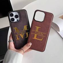 Personalized Custom Initials Name Letter Phone Case Compatible With IPhone 17 16 15 14 13 12 11 Pro Max Series Camera Lens Protection Shockproof Scratch-Resistant Perfect For IPhone 17 Pro Max Cover Ideal Christmas Gift Choice - Multicolor - View 2