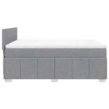 vidaXL Letto a molle con materasso grigio chiaro 160x200 cm in tessuto - Grigio - Visualizzare 5