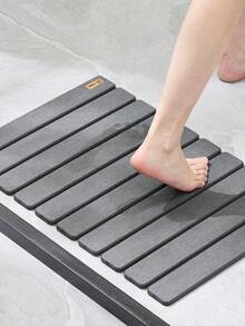 SoBuy Stone Bath Mat Diatomaceous Earth Shower Mat Super Absorbent Non-Slip Easy To Clean Suitable For Bathroom Kitchen Bedroom Gray 59 X 39 Cm SDA10-HG