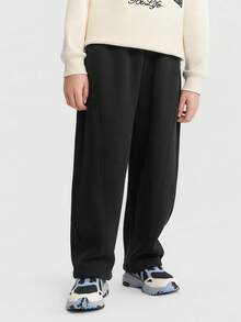 Balabala Kids Boys Fleece Jogger Pants, Winter 2025 Warm & Casual - Black - View 4