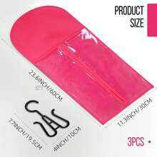 2个无纺布假发收纳袋，防尘包装袋，假发挂钩，假发支架，适用于各种角色扮演配件 - 彩色 - 查看 3