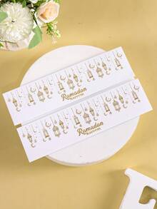 10 pezzi Etichette adesive per bottiglie Eid Mubarak, design con stelle, luna, lanterne e fiori, etichette regalo Ramadan Kareem, involucri per bottiglie d'acqua di carta per feste di Ramadan, perfetti per celebrazioni di Ramadan, forniture per feste di Eid Al-Fitr, decorazioni di Ramadan - Multicolore - Visualizzare 6