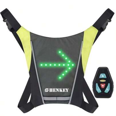 Reflective Cycling Vest, Reflective Backpack Clip, USB Rechargeable, With LED Flashing Remote Control, Cycling And Running Safety Gear