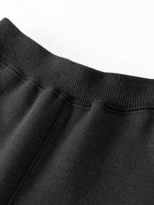 mini bala Young Boys' Thermal Lined Pants – Warm Winter Trousers With Cute Patch Pocket, Elastic Waist - Black - View 6