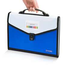 1pc Large Capacity Accordion Folder Briefcase, 13 Compartments Student Test Paper Subject Storage Bag, Practical Accordion Style Office Document Organizer Folder - Single Piece - View 1