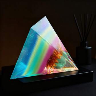 Stonehaven 1件天然水晶能量金字塔装饰品，水晶疗愈能量莲花生命之花金字塔能量发生器。是送给家人和朋友的完美礼物，可用于冥想、瑜伽和精神提升。