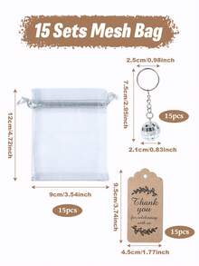 Bộ quà tặng tiệc tùng hình quả cầu disco 15 món, bộ móc khóa hình quả cầu disco, móc khóa và túi quà, thể hiện lòng biết ơn và lời chúc phúc, thích hợp làm quà tặng sinh nhật, quà tặng ngày lễ, quà tặng văn phòng, quà lưu niệm cho khách, quà tặng Lễ Tạ ơn, quà tặng tiệc tùng và nhiều dịp khác. - quả cầu disco - Xem 9