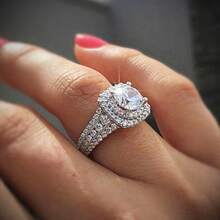 Simple And Elegant, Suitable For Daily Wear Or Party Fashion Women's Ring, Jewelry Accessory, An Exquisite Gift For Women, Used For Mother's Day, Engagement, Valentine's Day - White Gold - View 3