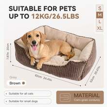 HAZOOWILL All-Season Dog Bed Mat - Soft Square Pet Bed Cushion, Suitable For Small To Large Dogs & Cats, High Resilience PP Fiber Filled, Comfortable & Durable Lounge-Style Design, Multiple Sizes & Colors Available - Multicolor - View 15