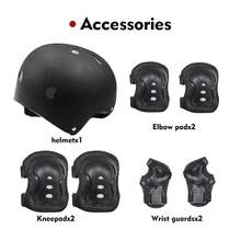 Kids Helmet And Pads Set For Skiing, Elbow And Knee Pads For Kids 3-10 Safety Equipment Knee &Elbow Pads Wrist Guards Gear Set For Roller Scooter Skateboard Cycling Outdoor Sports - Multicolor - View 3