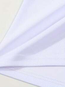 Camiseta Casual de Manga Corta para Hombre - Estampado Minimalista, Elástica y Transpirable, Ideal para Verano: Cómoda y Versátil - [Blanco] - Ver 4
