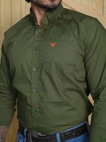 Ultra Jeans Cowboy Country Land Long Sleeve Plaid Shirt - Màu xanh lá cây đậm - Xem 8