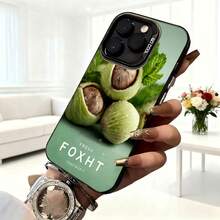 Cubierta de teléfono con diseño de nueces verdes y texto FRESH FOXHT color verde claro para uso diario en cafeterías - Blanco - Ver 6