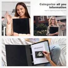 Ospelelf 3 Ring Binder With Clipboard 2 Inch Leather Binder For Letter Size (8.5" X 11"), Clipboard Binder With 5 Tab Dividers Back To School Supply, Black - ColorB - 查看 7