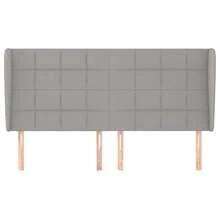vidaXL Kopfteil Mit Ohren Hellgrau 163x23x118/128 Cm Stoff - Grigio - Visualizzare 3