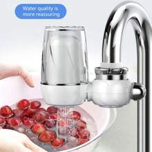1 Piece Faucet Water Filter With Ceramic Filter Cartridge, Reusable And Washable, 7-Stage Activated Carbon Filter, Physical Filtration To Remove Impurities And Purify Tap Water, Faucet Mounted Water Filter - White - View 4