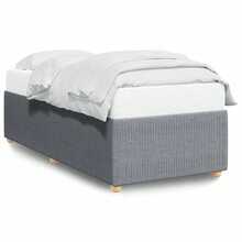 vidaXL Bettgestell Ohne Matratze, Hellgrau, 90x190 Cm, Stoff - Grigio - Visualizzare 2