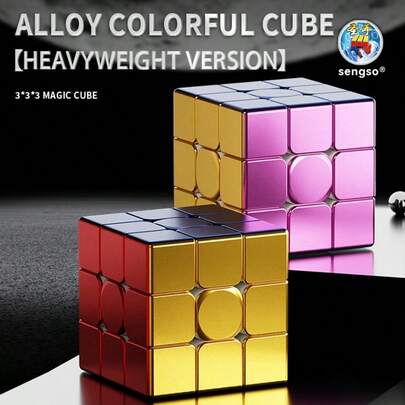 Cubo de velocidad de metal SENGSO 2x2x2 3x3x3 Cubo de rompecabezas de color fantasma de aleación sin pegatinas Cubo de competición profesional Juguetes educativos
