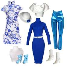 Conjunto de Roupas e Acessórios de Luxo para Boneca de Moda, Adequado para Bonecas de Moda de 11,5-12 Polegadas, Roupas para Boneca BJD 1/6, Conjunto de Vestidos Clássicos para Presentes de Feriado - Multicolorido - Visão 5
