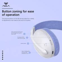 AULA S6 Over-Ear Headphones With Foldable Microphone, Wireless Gaming, Portable, Low Latency, Long Battery Life, Three Modes, Supports Wired/2.4G/Bluetooth Connectivity, Suitable For Desktop And Laptop Gaming. - Multicolor - View 9