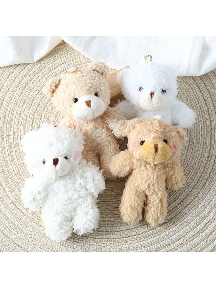 5件套毛绒害羞泰迪熊套装，可爱害羞泰迪熊毛绒玩具，韦斯特曼熊钥匙扣吊坠，可爱害羞关节泰迪熊包包挂饰，可爱泰迪熊娃娃吊坠，适合万圣节、圣诞节、感恩节礼物 - 彩色 - 查看 1